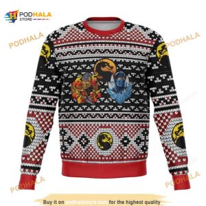 Mortal Combat Ninjas Xmas Ugly Wool Sweater