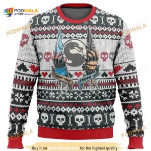 Mortal Kombat Finish Him Ugly Christmas Wool Sweater