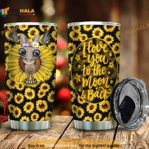 Mosse I Love You To The Moon Black Sunflower Coffee Tumbler