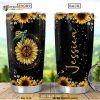 Mother Turtle Sunflower Personalized Hippie Coffee Tumbler
