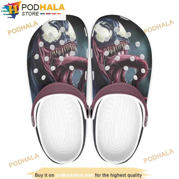 Movie Marvel Venom Gifts 3D Funny Crocs Slippers