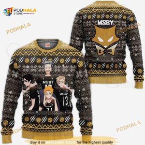 Msby Black Jackals Ugly Christmas Haikyuu Anime Xmas Sweater