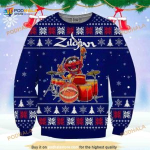 Muppet Zildjian Ugly Christmas Wool Sweater, Funny Xmas Gift