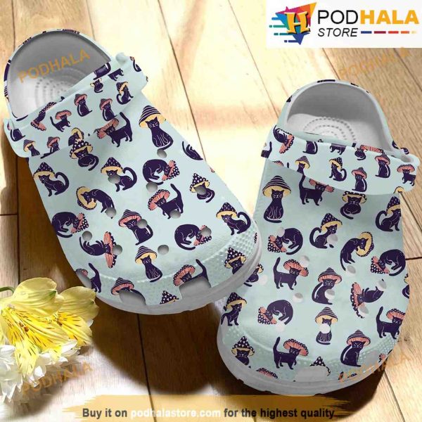 Mushroom Cat Crocs Classic Clog Shoes