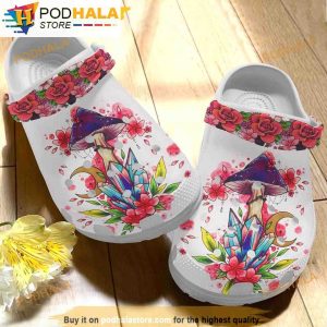 Mushroom Crystal Garden 3D Funny Crocs