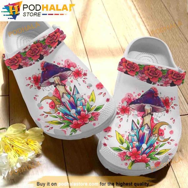 Mushroom Crystal Garden 3D Funny Crocs