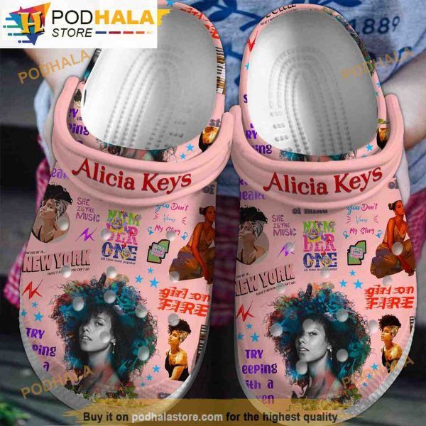 Music Alicia Keys Pink 3D Funny Crocs Clog Shoes