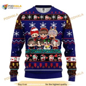 Music Band Merry Xmas Chibi BTS Ugly Christmas Sweater