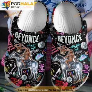 Music Pattern Beyonce 3D Funny Crocs Clog Shoes