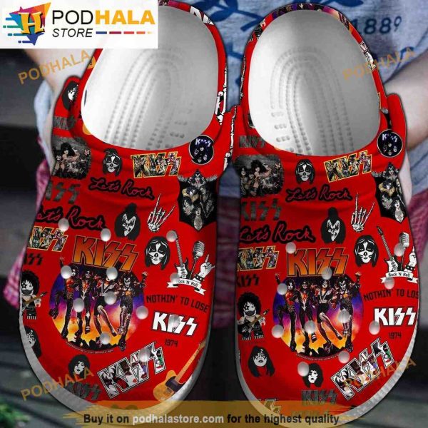 Music Rock Band Kiss 3D Funny Crocs Slippers