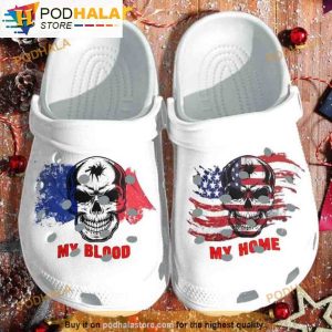 My Blood France My Home American Skull Bone 3D Funny Crocs