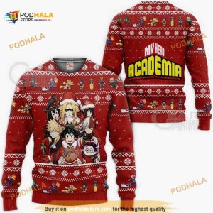 My Hero Academia Funny Ugly Sweater, Christmas Anime Xmas Gift