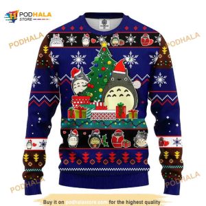 My Neighbor Totoro Studi Ghibli Gifts, Santa Totoro Funny Ugly Christmas Sweater