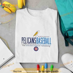 Myrtle Beach Pelicans Bimm Ridder Chicago Cubs Gray Double Affiliate Shirt