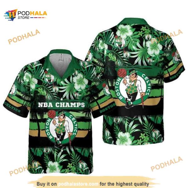 NBA Boston Celtics Hawaiian Shirt Summer Flower Pattern