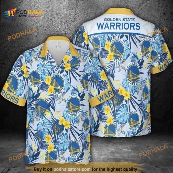 NBA Golden State Warriors Hawaiian Shirt Tropical Flora