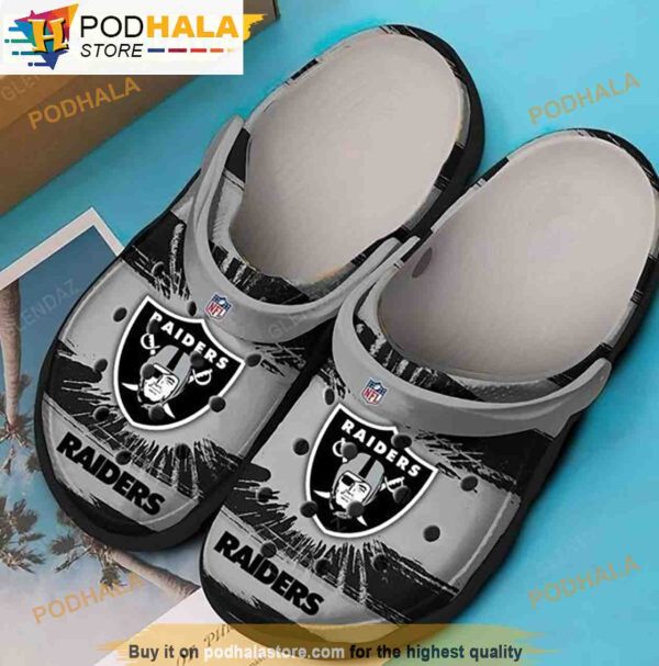 NFL 3D Funny Crocs Las Vegas Raiders Shoes