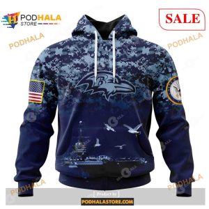 NFL Baltimore Ravens Honor US Navy Veterans Shirt NFL Hoodie 3D 1