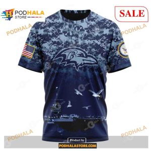 NFL Baltimore Ravens Honor US Navy Veterans Shirt NFL Hoodie 3D 3