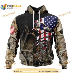 NFL Baltimore Ravens Special Camo Realtree Hunting Shirt 3D Hoodie 1