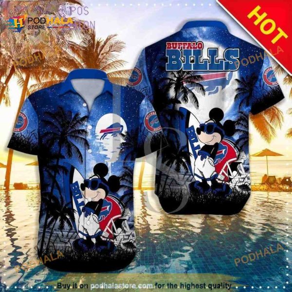 NFL Buffalo Bills Hawaiian Shirt Disney Mickey Mouse Palm Tree