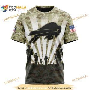 NFL Buffalo Bills Salute To Service Honor Veterans Shirt 3D Hoodie 3