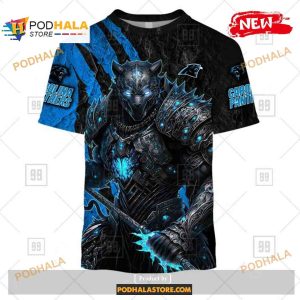 NFL Carolina Panthers Warrior Special Super Hero Design Shirt NFL Hoodie 3D 2