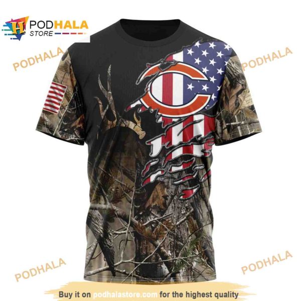 NFL Chicago Bears Special Camo Realtree Hunting Shirt 3D Hoodie