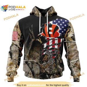 NFL Cincinnati Bengals Special Camo Realtree Hunting Shirt 3D Hoodie 1