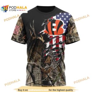 NFL Cincinnati Bengals Special Camo Realtree Hunting Shirt 3D Hoodie 3
