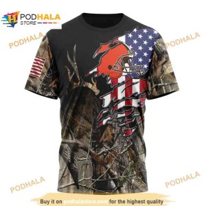 NFL Cleveland Browns Special Camo Realtree Hunting Shirt 3D Hoodie 3