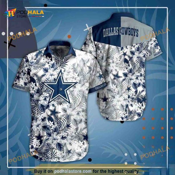 NFL Cowboys Hawaiian Shirt, Flora Pattern Best Beach Gift