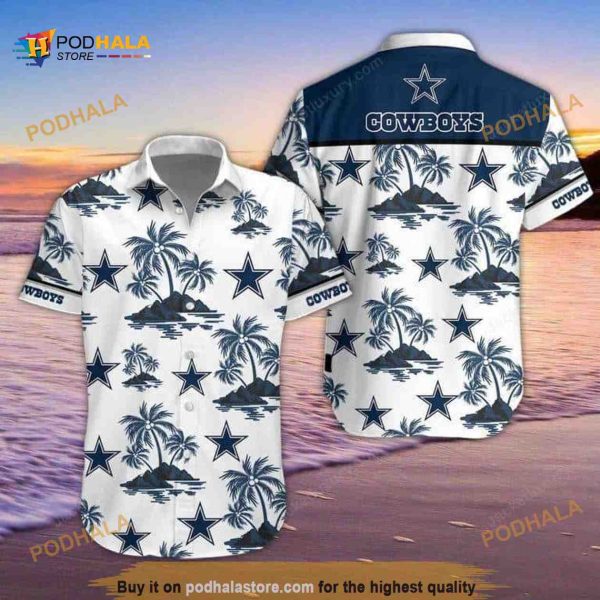 NFL Cowboys Hawaiian Shirt, Island Pattern All Over Print 3D Shirt