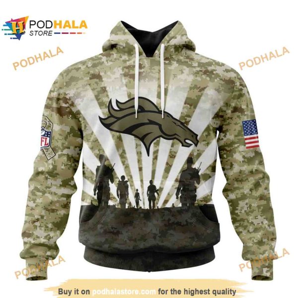 NFL Denver Broncos Salute To Service Honor Veterans Shirt 3D Hoodie