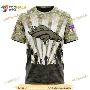 NFL Denver Broncos Salute To Service Honor Veterans Shirt 3D Hoodie 3