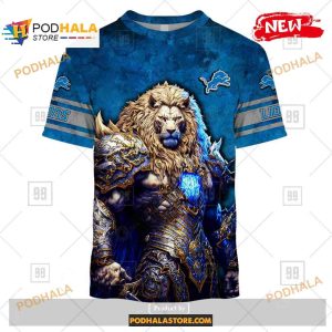 NFL Detroit Lions Warrior Special Super Hero Design Shirt NFL Hoodie 3D 2