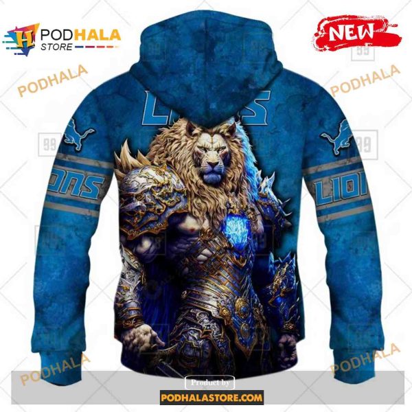 NFL Detroit Lions Warrior Special Super Hero Design Shirt NFL Hoodie 3D