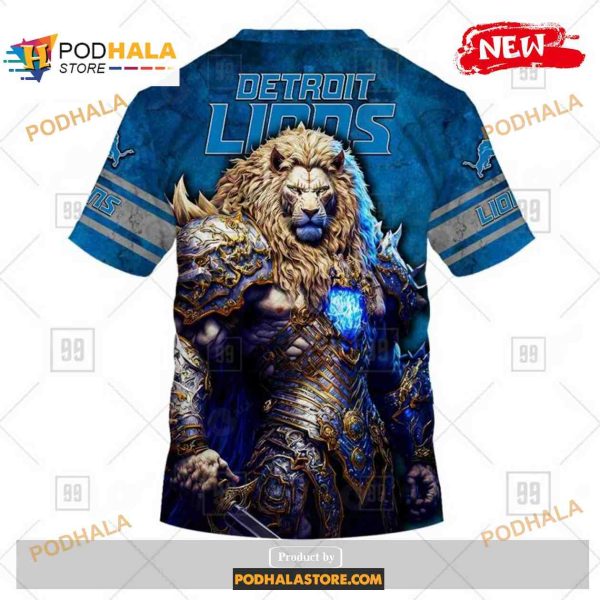 NFL Detroit Lions Warrior Special Super Hero Design Shirt NFL Hoodie 3D