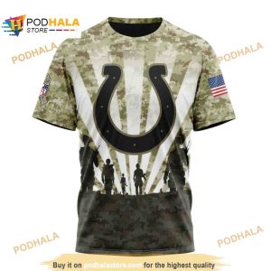 NFL Indianapolis Colts Salute To Service Honor Veterans Shirt 3D Hoodie 3
