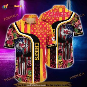 Kansas City Chiefs Hawaiian Jungle Skull NFL Beach Summer Men And