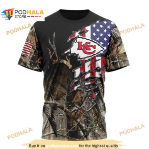 NFL Kansas City Chiefs Special Camo Realtree Hunting Shirt 3D Hoodie 3