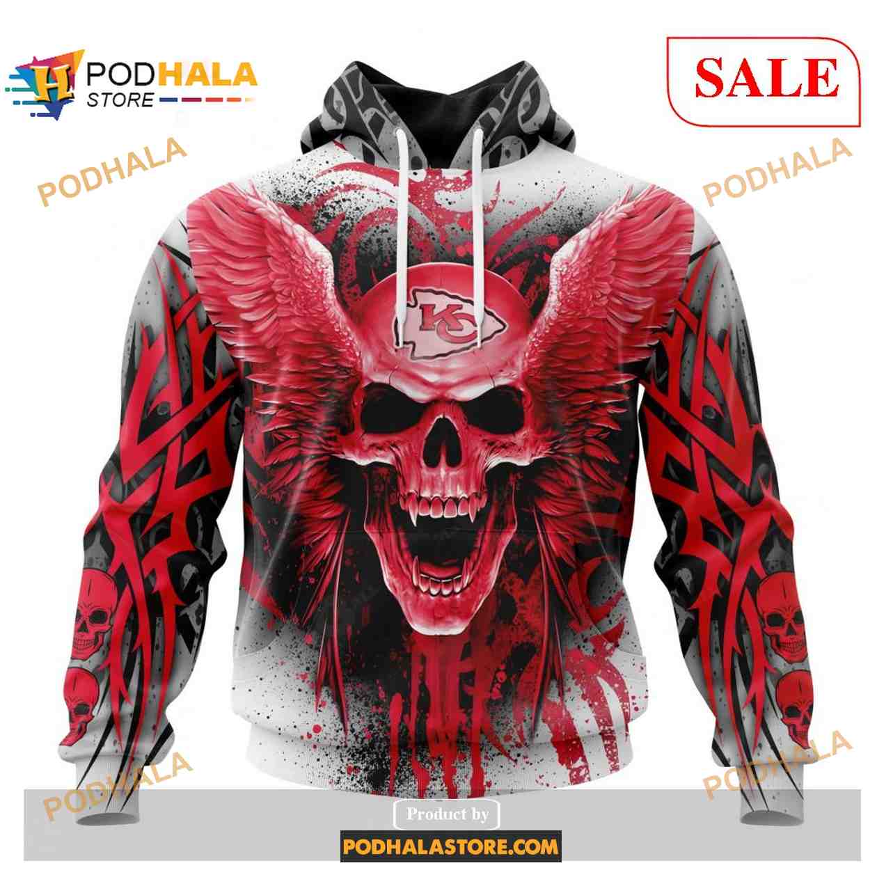 Kansas City Chiefs 3D Skull Sweatshirt, Kansas City Chiefs