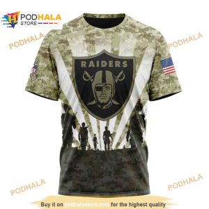NFL Las Vegas Raiders Salute To Service Honor Veterans Shirt 3D Hoodie 3
