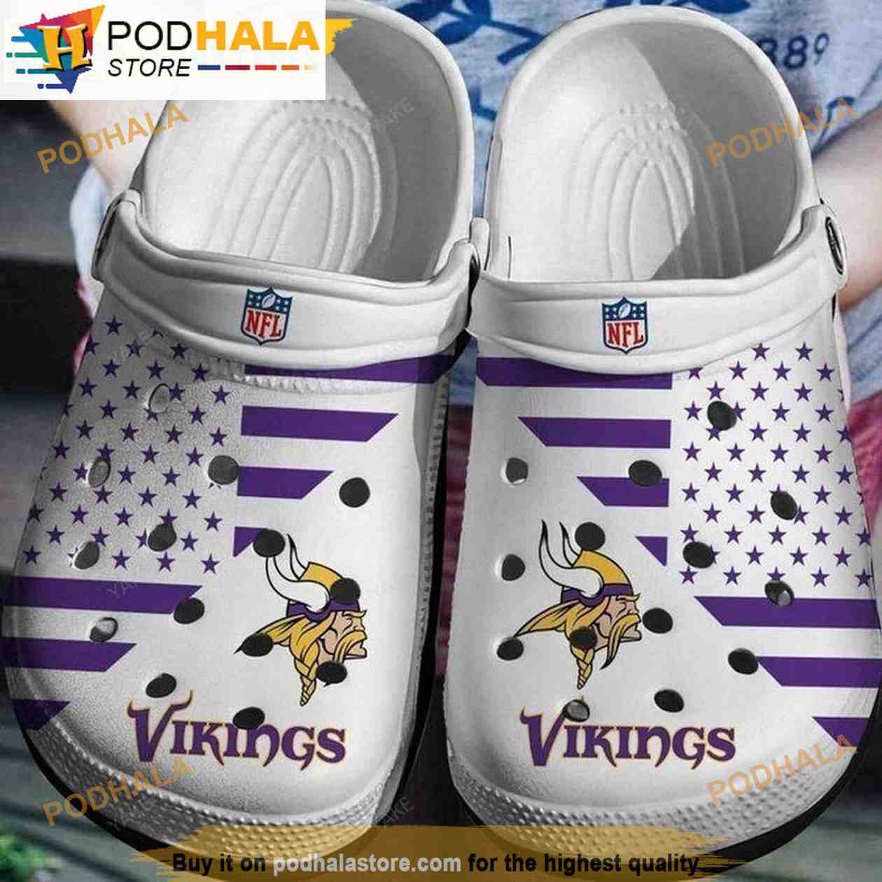 Minnesota Vikings Gifts 3D Funny Crocs Clog Slippers - Bring Your Ideas,  Thoughts And Imaginations Into Reality Today