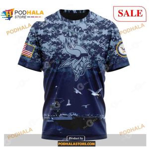 NFL Minnesota Vikings Honor US Navy Veterans Shirt NFL Hoodie 3D 3