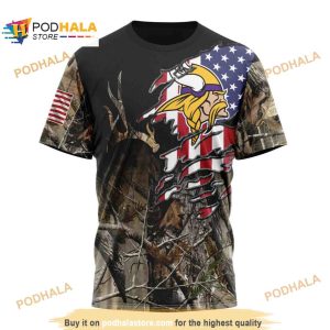 NFL Minnesota Vikings Special Camo Realtree Hunting Shirt 3D Hoodie 3
