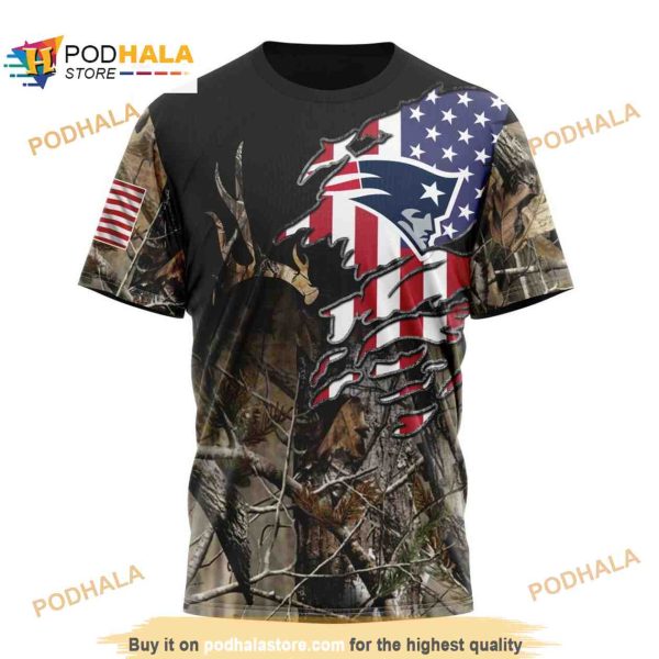 NFL New England Patriots Special Camo Realtree Hunting Shirt 3D Hoodie