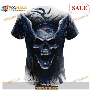 NFL New England Patriots Special Kits With Skull Art Shirt NFL Hoodie 3D 4