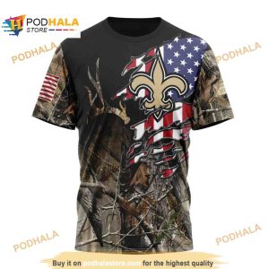 NFL New Orleans Saints Special Camo Realtree Hunting Shirt 3D Hoodie 3