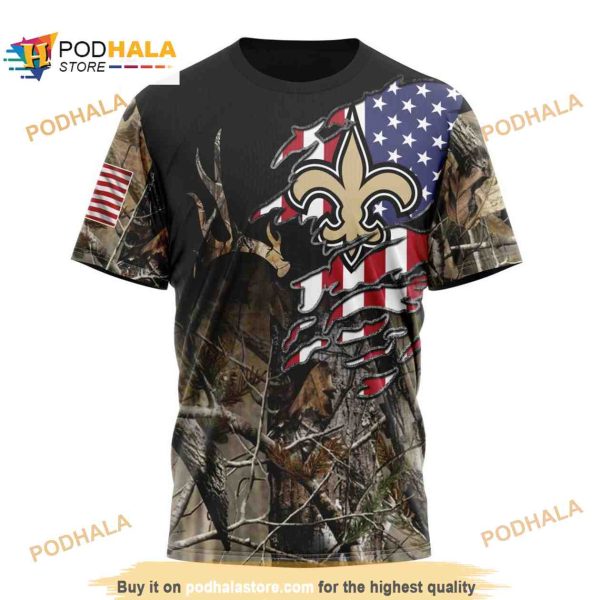 NFL New Orleans Saints Special Camo Realtree Hunting Shirt 3D Hoodie